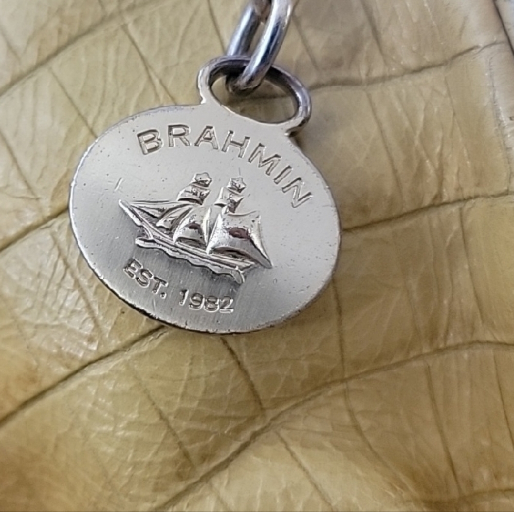 Brahmin Yellow Crocodile-Embossed Leather Hobo Bag - Picture 2 of 3